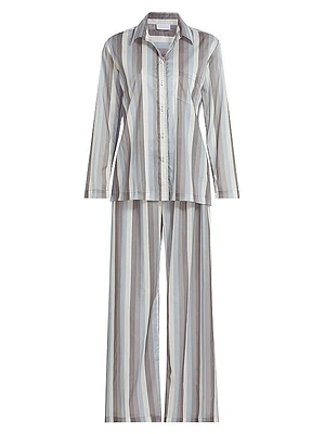 Striped Cotton Long-Sleeve Pajamas