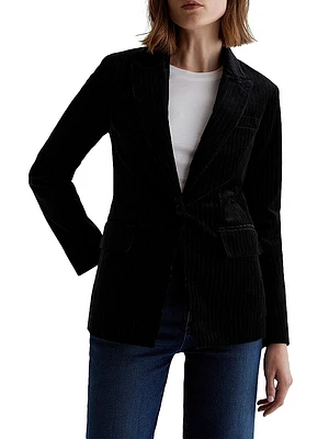 Rue Pinstriped Velvet Blazer