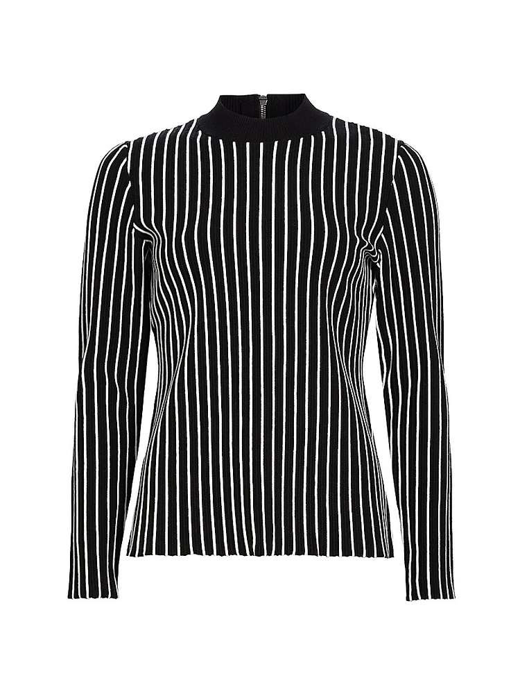 Winslow Striped Mock-Turtleneck Sweater