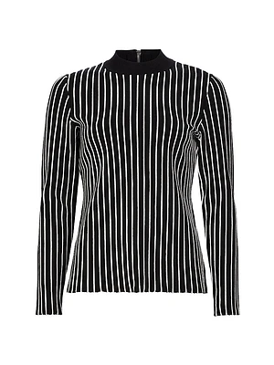 Winslow Striped Mock-Turtleneck Sweater
