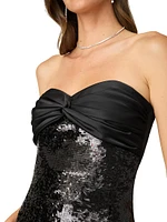 Dolly Sequin Strapless A-Line Minidress