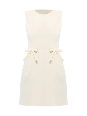 London Crepe Bow Sleeveless Minidress