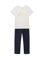 Baby Girl's, Little Girl's & Foil Logo Stamp T-Shirt