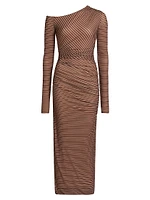 Annamaria Striped One-Shoulder Dress
