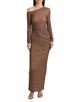 Annamaria Striped One-Shoulder Dress