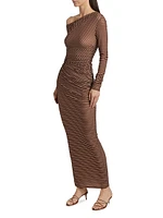 Annamaria Striped One-Shoulder Dress
