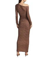 Annamaria Striped One-Shoulder Dress