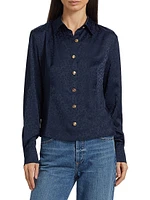 Orion Tonal Leopard Print Long-Sleeve Shirt