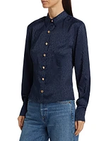 Orion Tonal Leopard Print Long-Sleeve Shirt