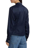 Orion Tonal Leopard Print Long-Sleeve Shirt
