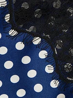 Cleo Lace-Trimmed Polka Dot Silk Minidress
