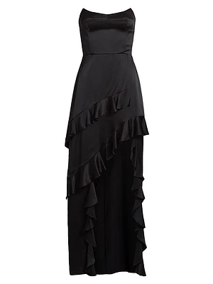Magnolia Silk Frill Cocktail Dress