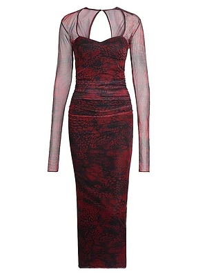 Cade Printed Body-Con Midi-Dress