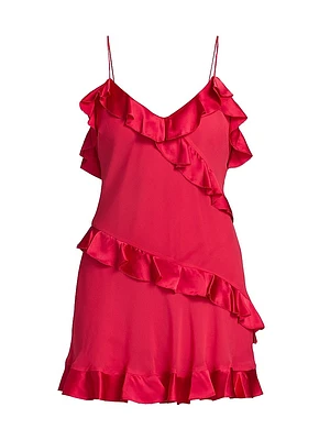 Midwinter Lomina Ruffled Silk Minidress