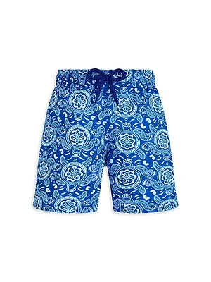 Little Boy's & Graphic Turtle Swim Shorts
