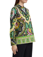 Claire Printed Button-Up Blouse