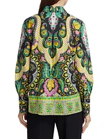 Claire Printed Button-Up Blouse