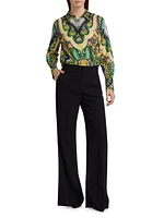 Claire Printed Button-Up Blouse
