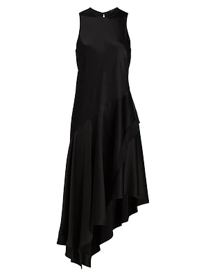Thea Satin Midi-Dress