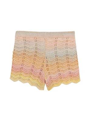 Little Girl's & Tallow Chevron Knit Shorts