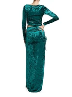 Violetta Cut-Out Velvet Maxi Dress