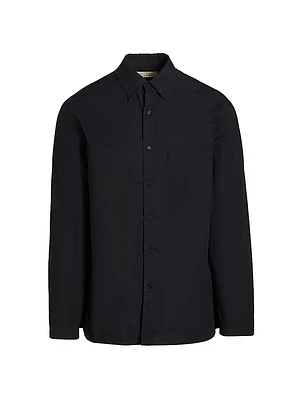 Caiden Cotton Poplin Button-Front Shirt