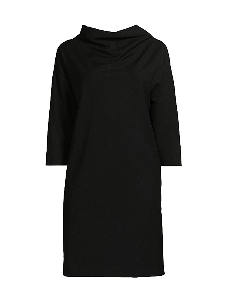 Funnel-Neck Shift Minidress