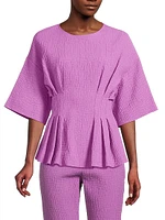 Crinkle Pleated Cotton Top