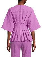Crinkle Pleated Cotton Top