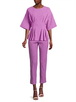 Crinkle Pleated Cotton Top