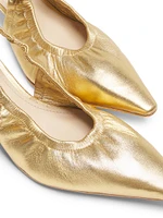 Metallic Leather 52MM Slingback Heels