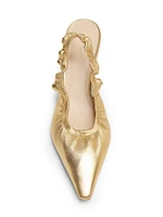 Metallic Leather 52MM Slingback Heels