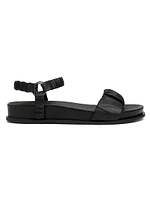 Ruched Leather Sport Sandals