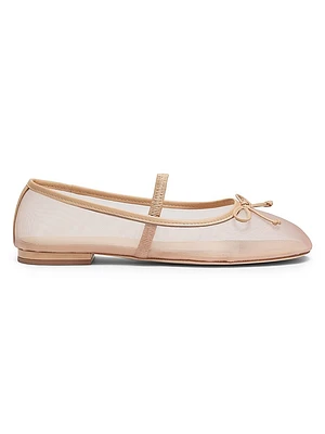 Mesh Bow Ballet Flats