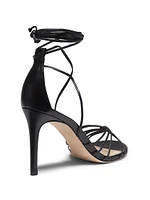 Ankle Wrap 90MM Leather High Heel Sandals