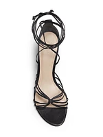 Ankle Wrap 90MM Leather High Heel Sandals