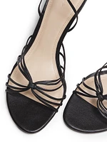Ankle Wrap 90MM Leather High Heel Sandals