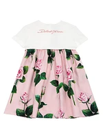 Little Girl's & Logo Rose Print T-Shirt Dress