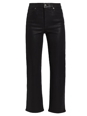 Le Sleek Coated Straight-Leg Jeans