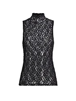 Mesh Mock Turtleneck Top