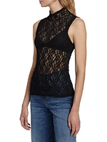 Mesh Mock Turtleneck Top