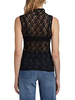 Mesh Mock Turtleneck Top