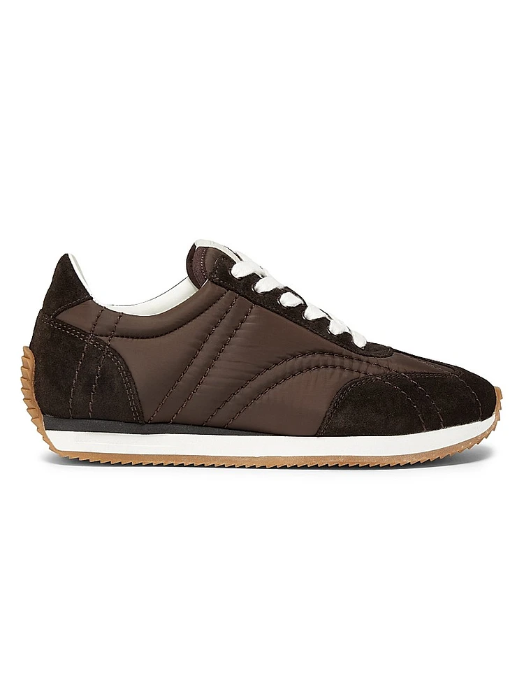 Sporty Monogram-Quilted Low-Top Sneakers