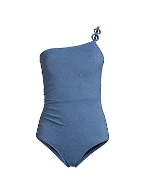 Kara Metallic Piqué One-Piece Swimsuit