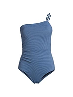 Kara Metallic Piqué One-Piece Swimsuit