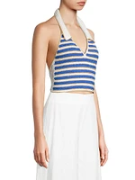 Ali Striped Crochet Halter Top