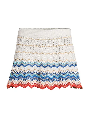 Regina Striped Crochet Miniskirt