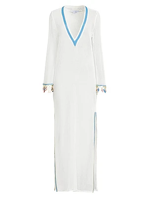 Anouk Mesh Long-Sleeve Caftan