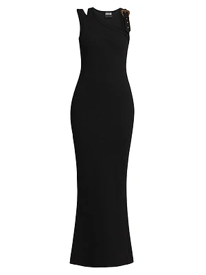 Stretch-Cotton Rib-Knit Sleeveless Maxi Dress