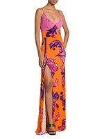Baroque Stretch-Jersey Sleeveless Maxi Dress